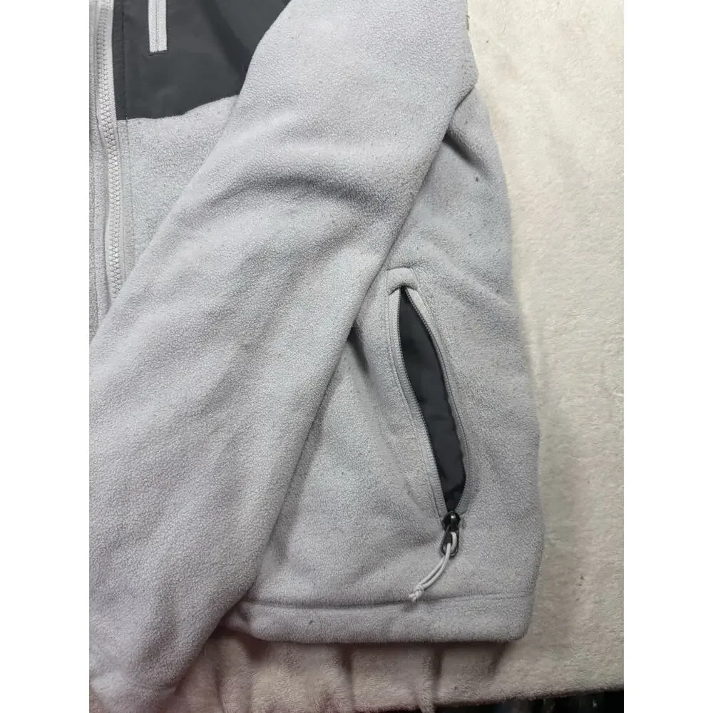The North Face Men’s L Gray Sherpa Lined Full Zip Hooded Fleece Jacket